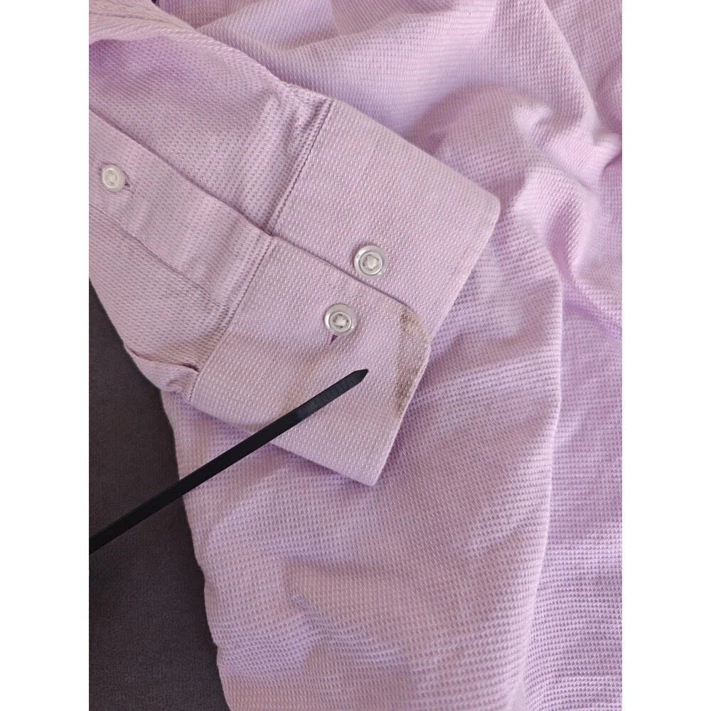 Banana Republic Slim Fit Dress Shirt Mens XXL Pink Textured Button Front